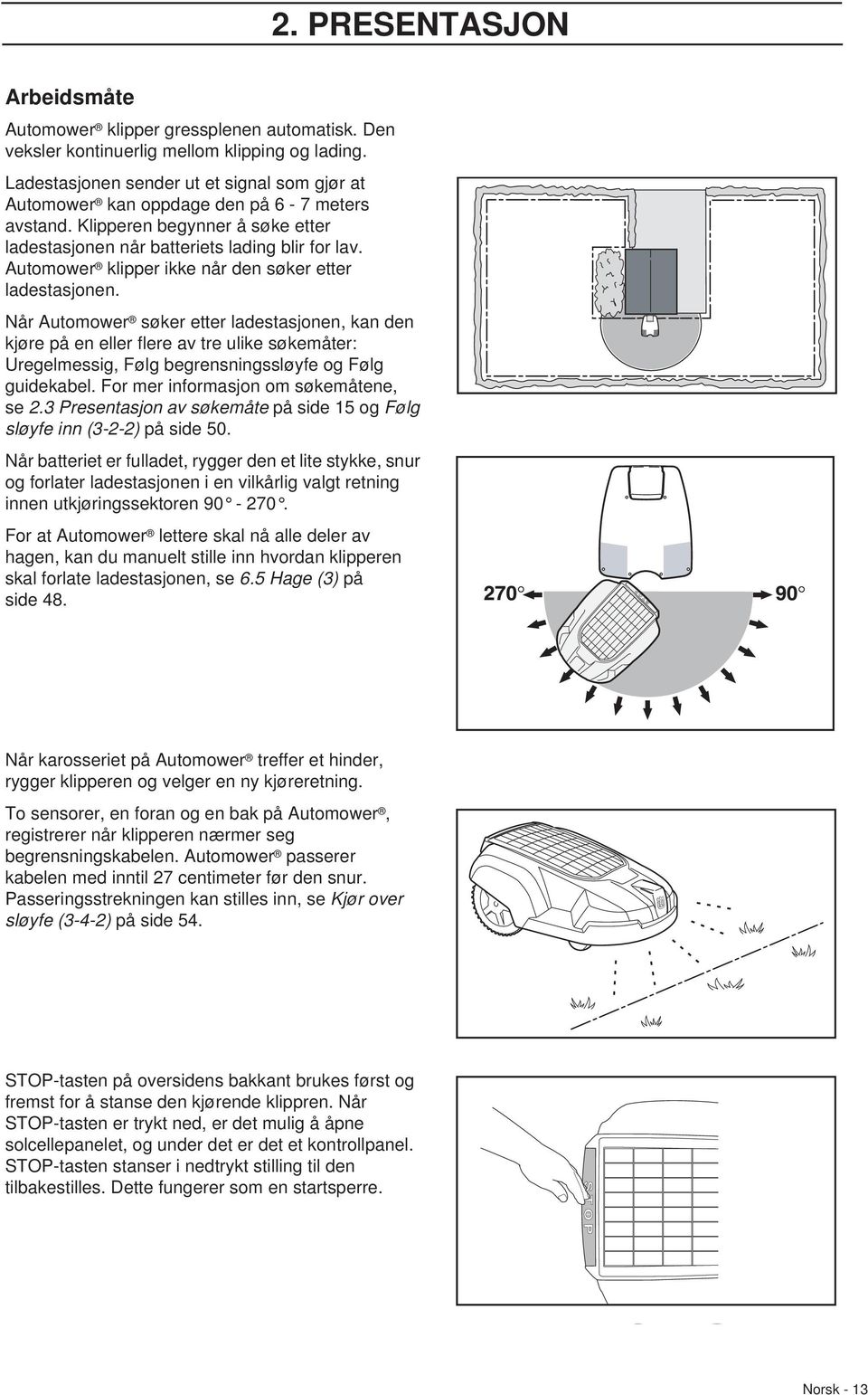 Automower klipper ikke når den søker etter ladestasjonen.