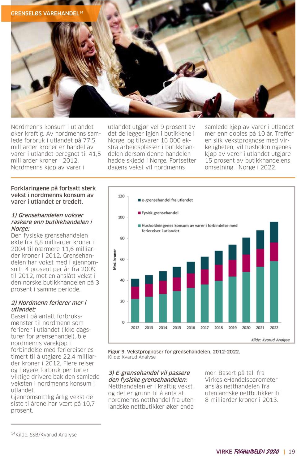 Nordmenns kjøp av varer i utlandet utgjør vel 9 prosent av det de legger igjen i butikkene i Norge, og tilsvarer 16 000 ekstra arbeidsplasser i butikkhandelen dersom denne handelen hadde skjedd i