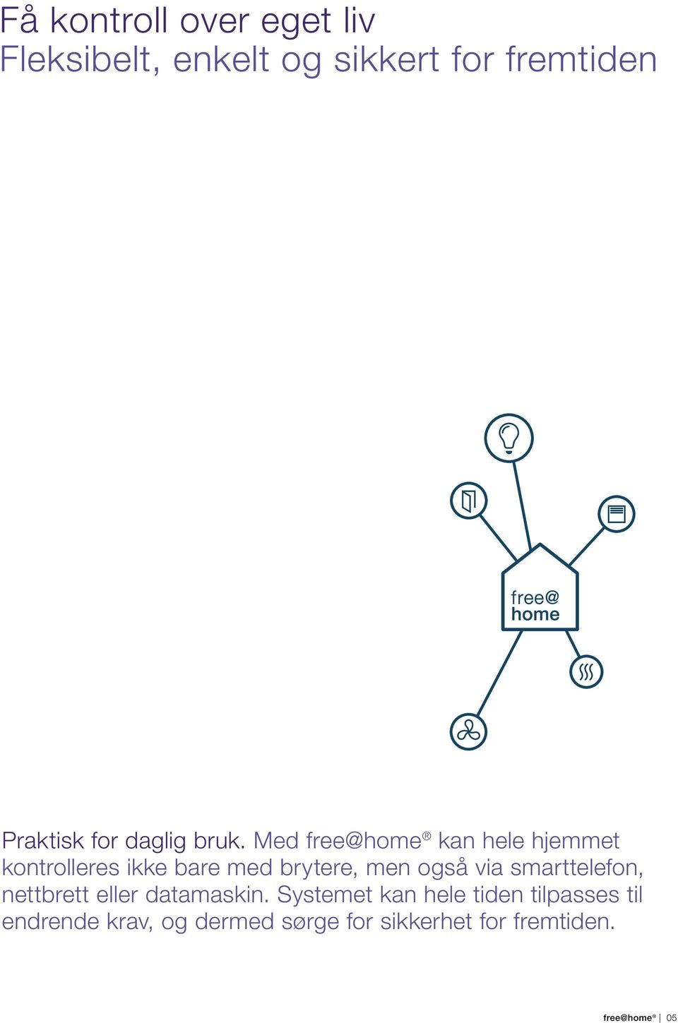 Med free@home kan hele hjemmet kontrolleres ikke bare med brytere, men også via