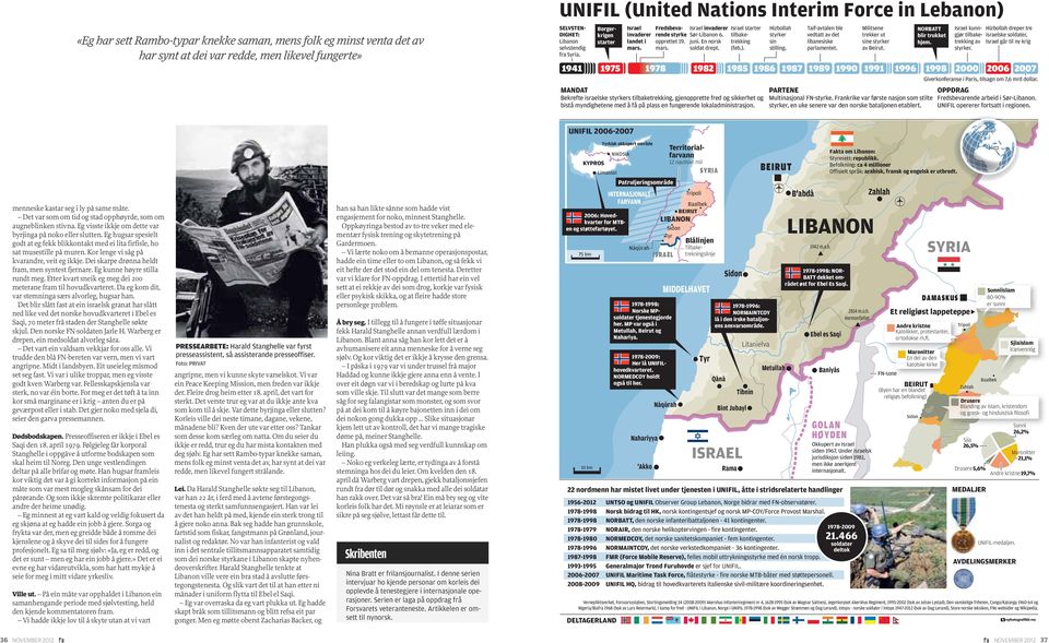 1978 1982 Israel starter tilbaketrekking (feb.). Hizbollah styrker sin stilling. Militsene trekker ut sine styrker av Beirut. Taif-avtalen ble vedtatt av det libanesiske parlamentet.