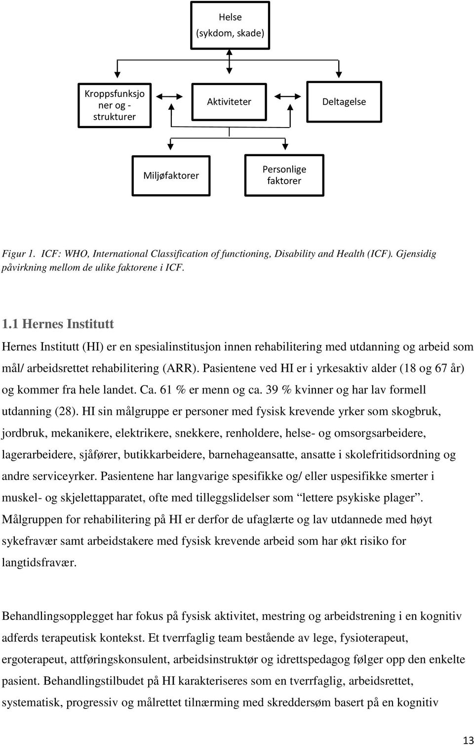 1 Hernes Institutt Hernes Institutt (HI) er en spesialinstitusjon innen rehabilitering med utdanning og arbeid som mål/ arbeidsrettet rehabilitering (ARR).