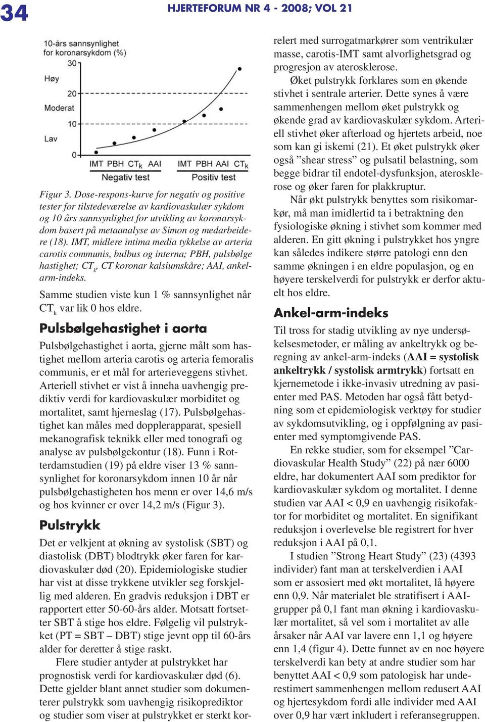 (18). IMT, midlere intima media tykkelse av arteria carotis communis, bulbus og interna; PBH, pulsbølge hastighet; CT k, CT koronar kalsiumskåre; AAI, ankelarm-indeks.