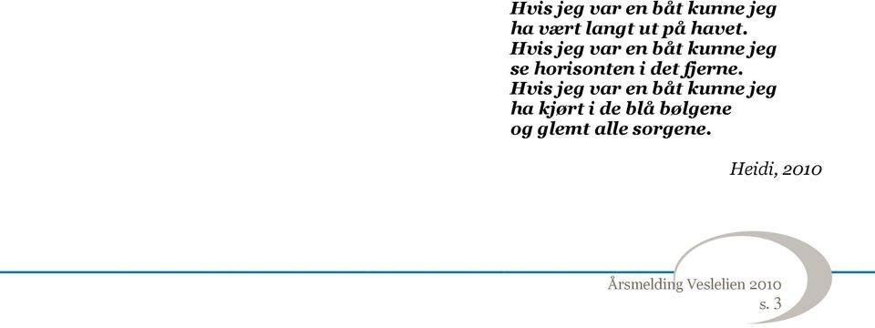 Hvis jeg var en båt kunne jeg se horisonten i det