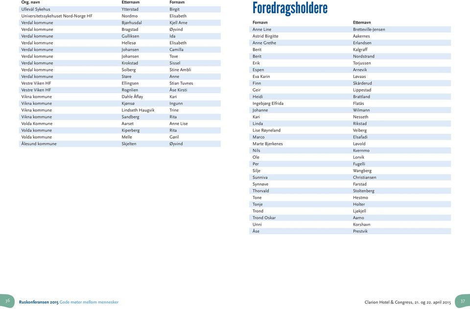 Vestre Viken HF Ellingsen Stian Tuvnes Vestre Viken HF Rognlien Åse Kirsti Vikna kommune Dahle Åfløy Kari Vikna kommune Kjønsø Ingunn Vikna kommune Lindseth Haugvik Trine Vikna kommune Sandberg Rita