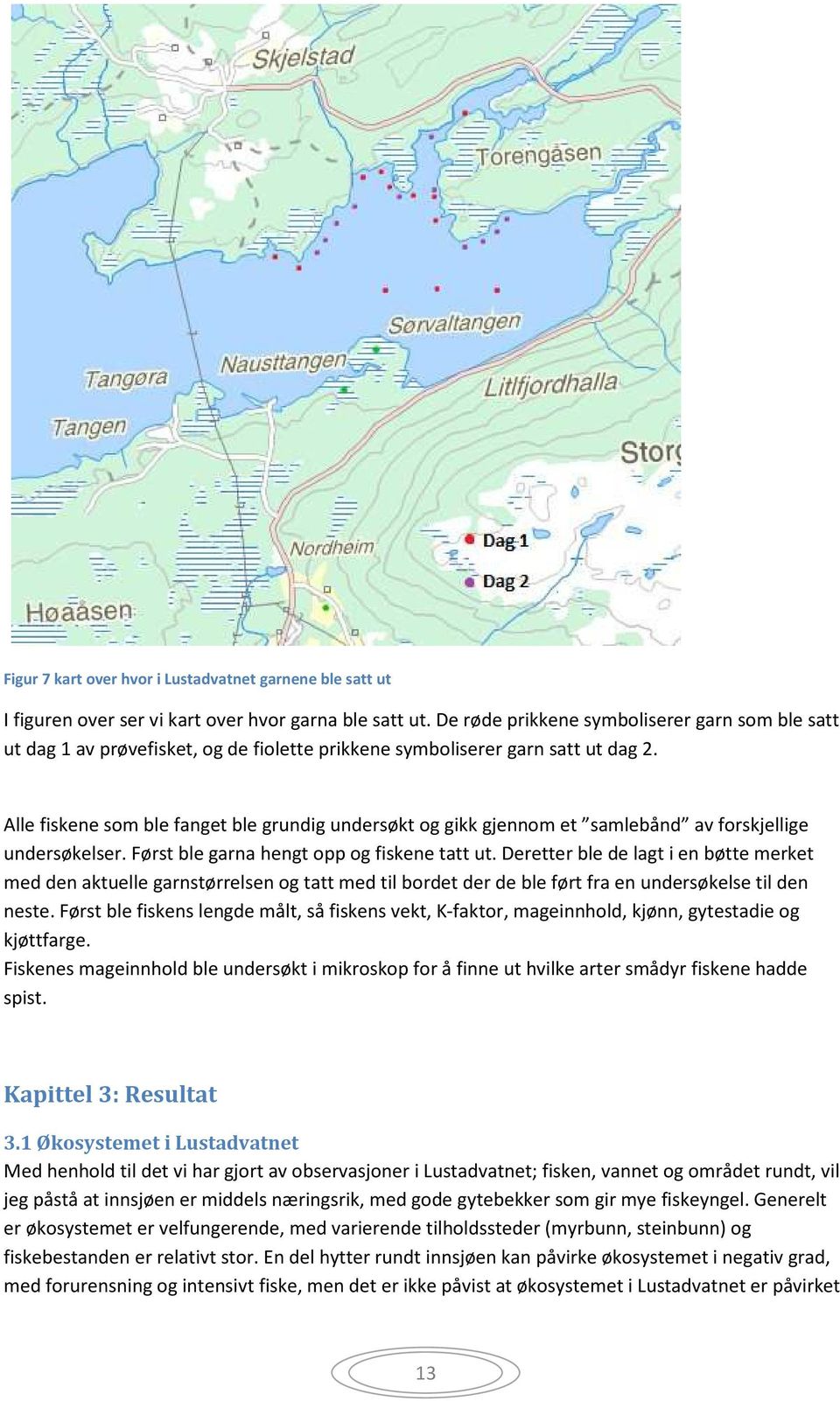 Alle fiskene som ble fanget ble grundig undersøkt og gikk gjennom et samlebånd av forskjellige undersøkelser. Først ble garna hengt opp og fiskene tatt ut.