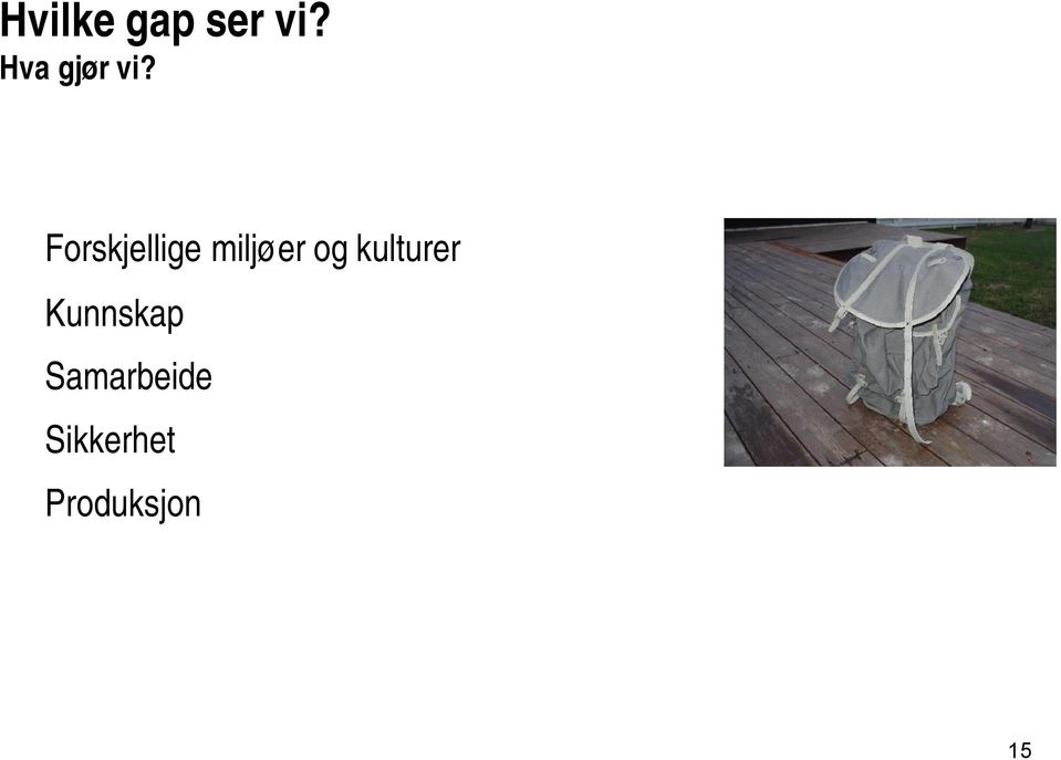 Forskjellige miljøer og