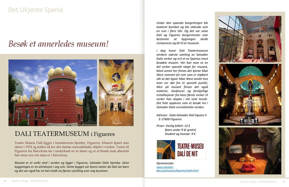I dag huser Dali Teatermuseum verdens største samling av Salvador Dalis verker og er3 et av Spanias mest besøkte museer.