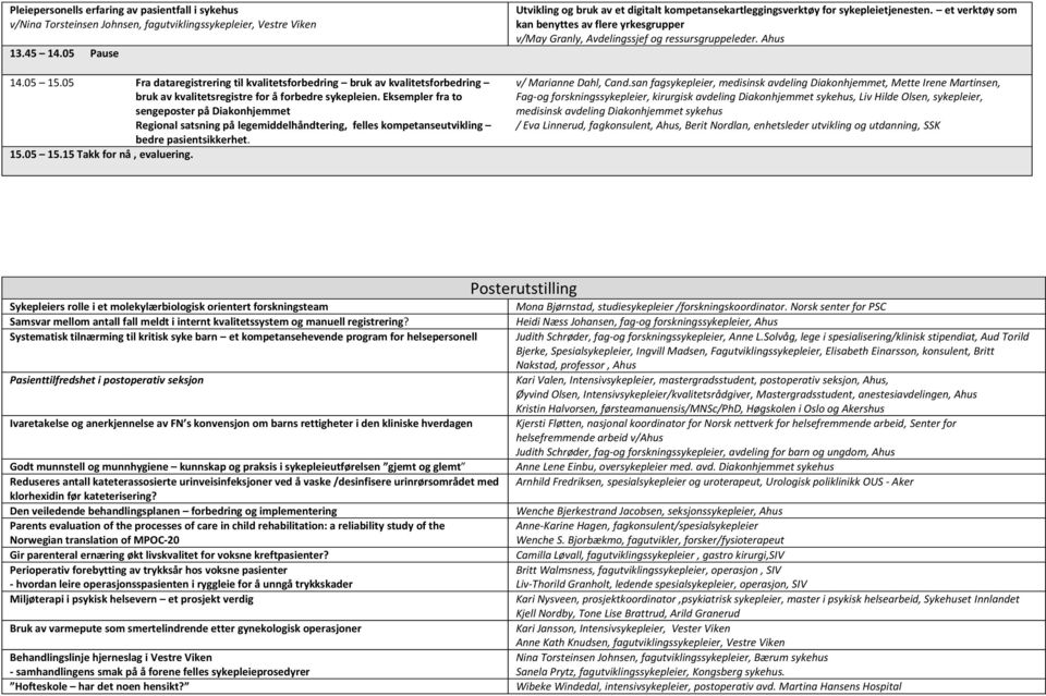 Ahus Pause 14.05 15.05 Fra dataregistrering til kvalitetsforbedring bruk av kvalitetsforbedring bruk av kvalitetsregistre for å forbedre sykepleien.