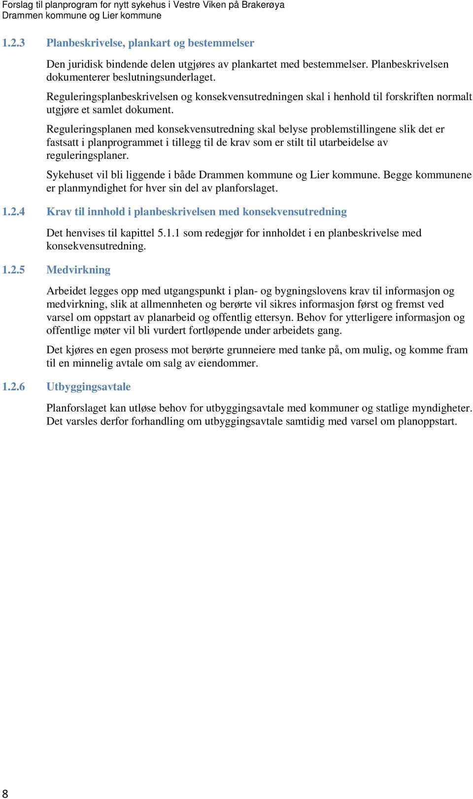 Reguleringsplanen med konsekvensutredning skal belyse problemstillingene slik det er fastsatt i planprogrammet i tillegg til de krav som er stilt til utarbeidelse av reguleringsplaner.