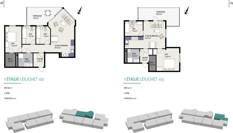 m 2 4 ROM 1 39,0 m² 1 ETASJE