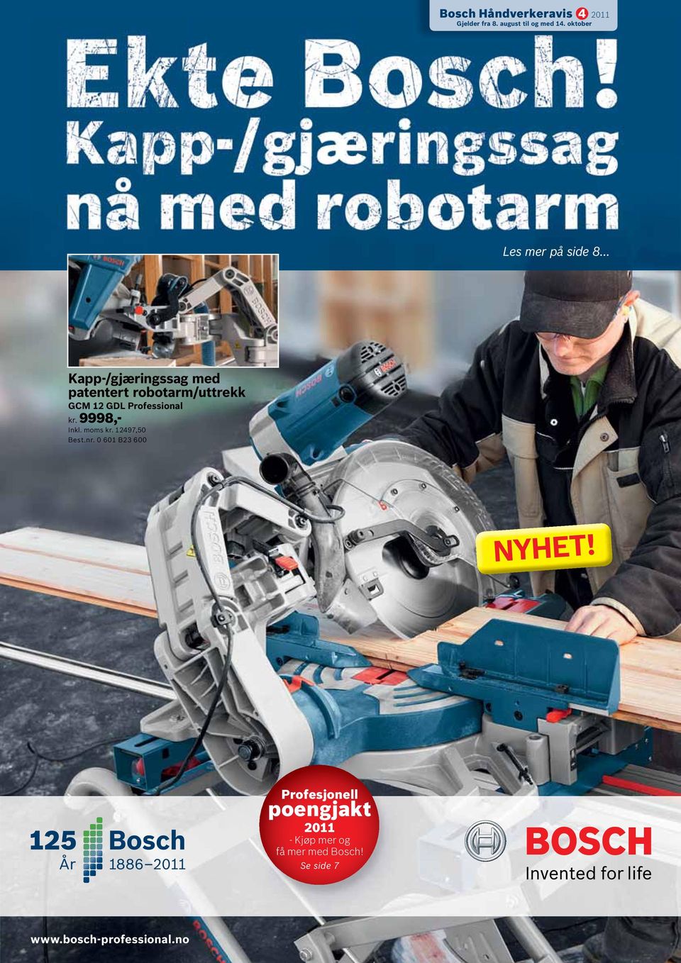 .. Kapp-/gjæringssag med patentert robotarm/uttrekk GCM 12 GDL kr.