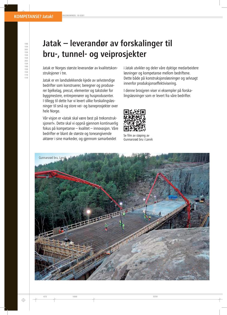 I tillegg til dette har vi levert ulike forskalingsløsninger til små og store vei- og baneprosjekter over hele Norge. Vår visjon er «Jatak skal være best på trekonstruksjoner!».