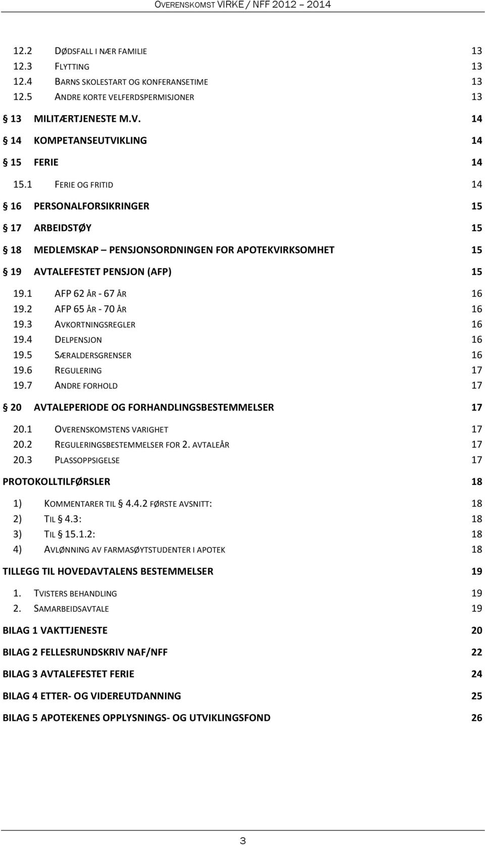 2 AFP 65 ÅR - 70 ÅR 16 19.3 AVKORTNINGSREGLER 16 19.4 DELPENSJON 16 19.5 SÆRALDERSGRENSER 16 19.6 REGULERING 17 19.7 ANDRE FORHOLD 17 20 AVTALEPERIODE OG FORHANDLINGSBESTEMMELSER 17 20.