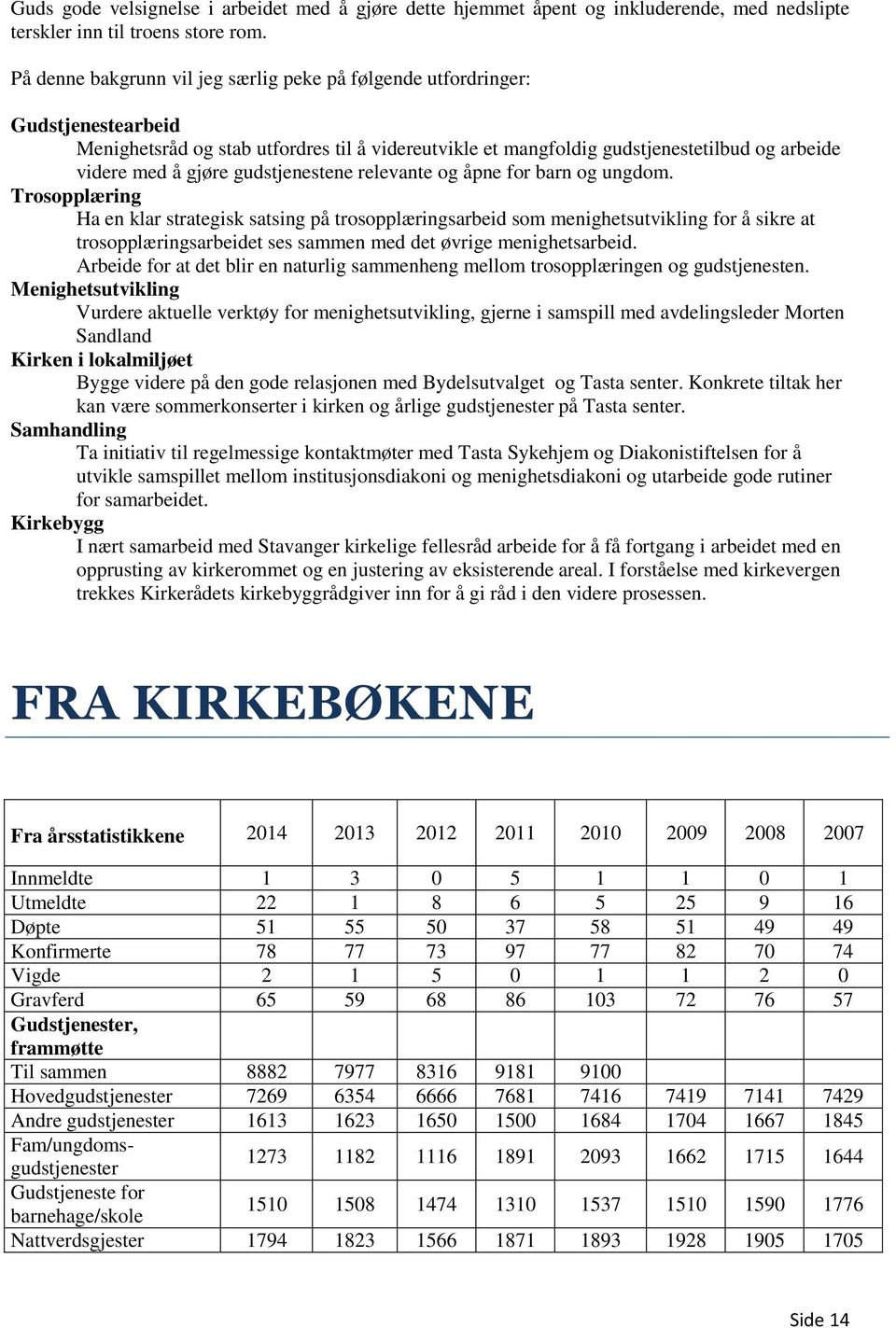 gudstjenestene relevante og åpne for barn og ungdom.