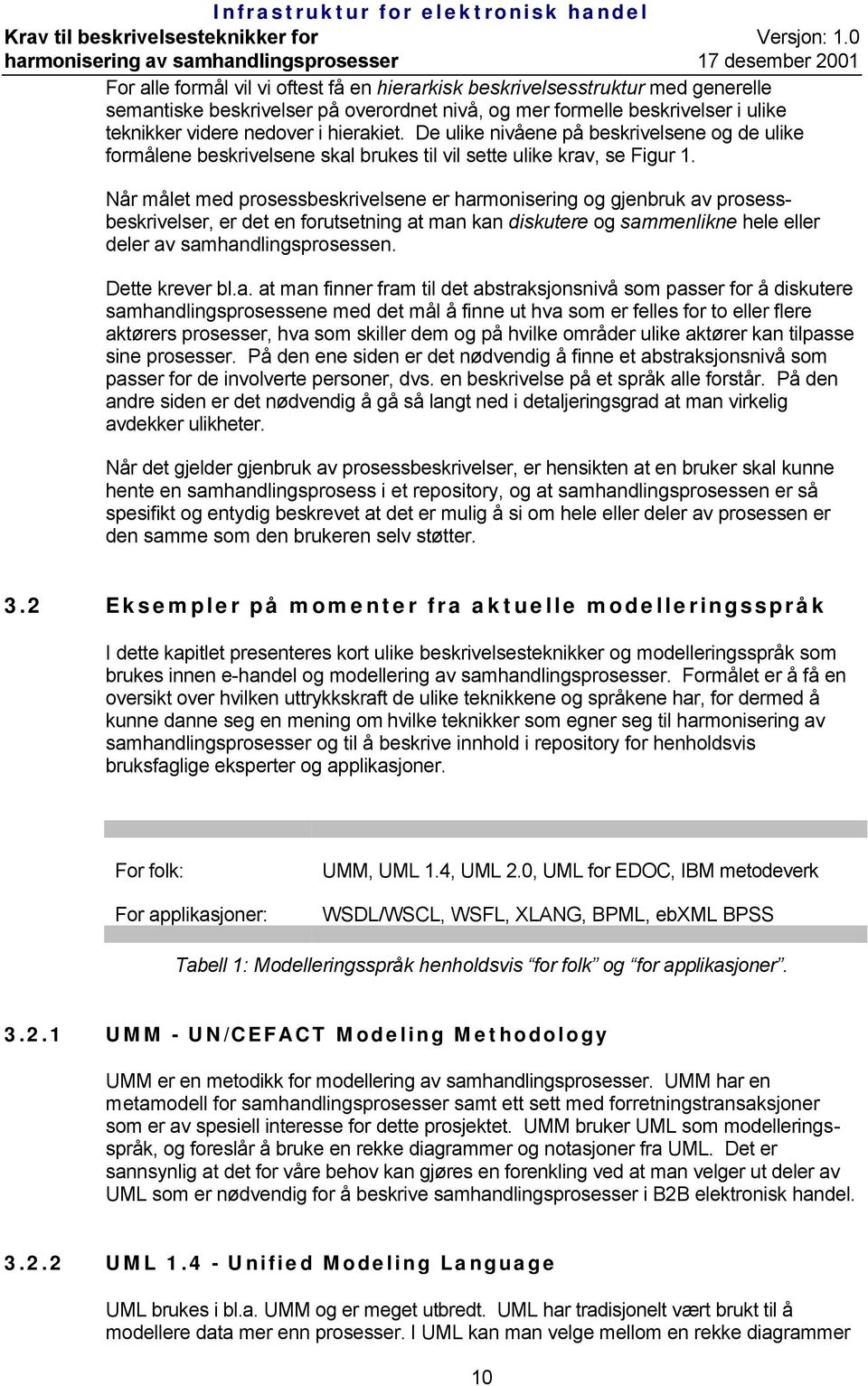 Når målet med prosessbeskrivelsene er harmonisering og gjenbruk av prosessbeskrivelser, er det en forutsetning at man kan diskutere og sammenlikne hele eller deler av samhandlingsprosessen.