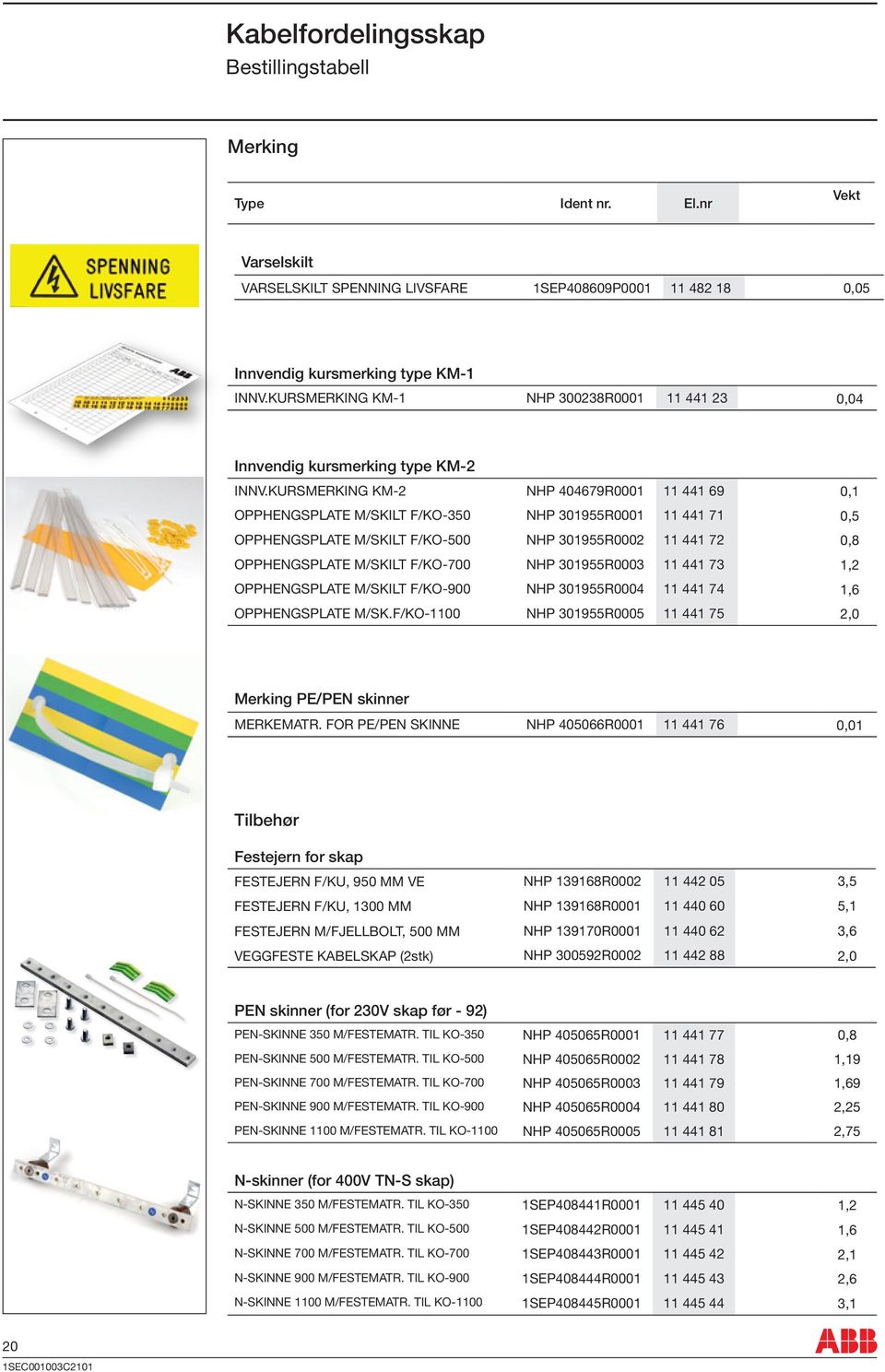 KURSMERKING KM-2 NHP 404679R0001 11 441 69 0,1 OPPHENGSPLATE M/SKILT F/KO-3 NHP 301955R0001 11 441 71 0,5 OPPHENGSPLATE M/SKILT F/KO-0 NHP 301955R0002 11 441 72 0,8 OPPHENGSPLATE M/SKILT F/KO-700 NHP