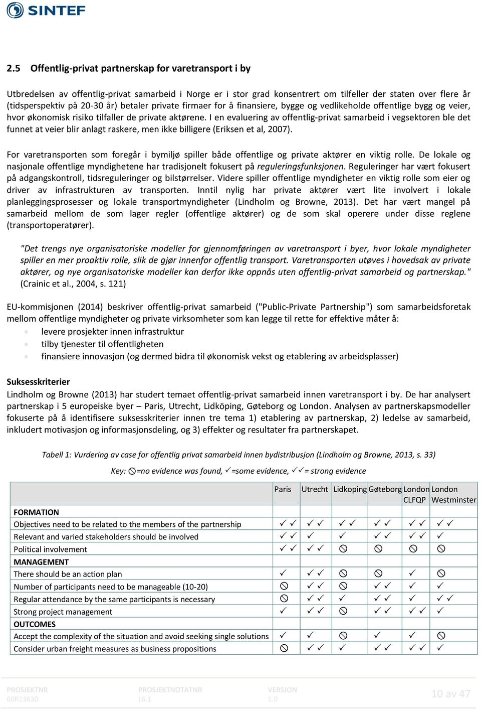 I en evaluering av offentlig-privat samarbeid i vegsektoren ble det funnet at veier blir anlagt raskere, men ikke billigere (Eriksen et al, 2007).