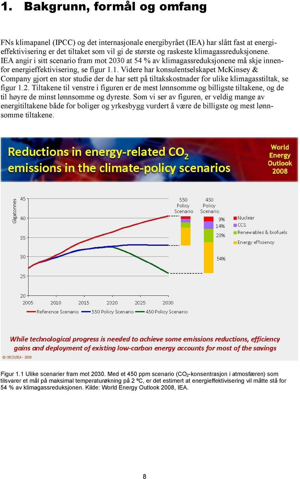 1. Videre har konsulentselskapet McKinsey & Company gjort en stor studie der de har sett på tiltakskostnader for ulike klimagasstiltak, se figur 1.2.