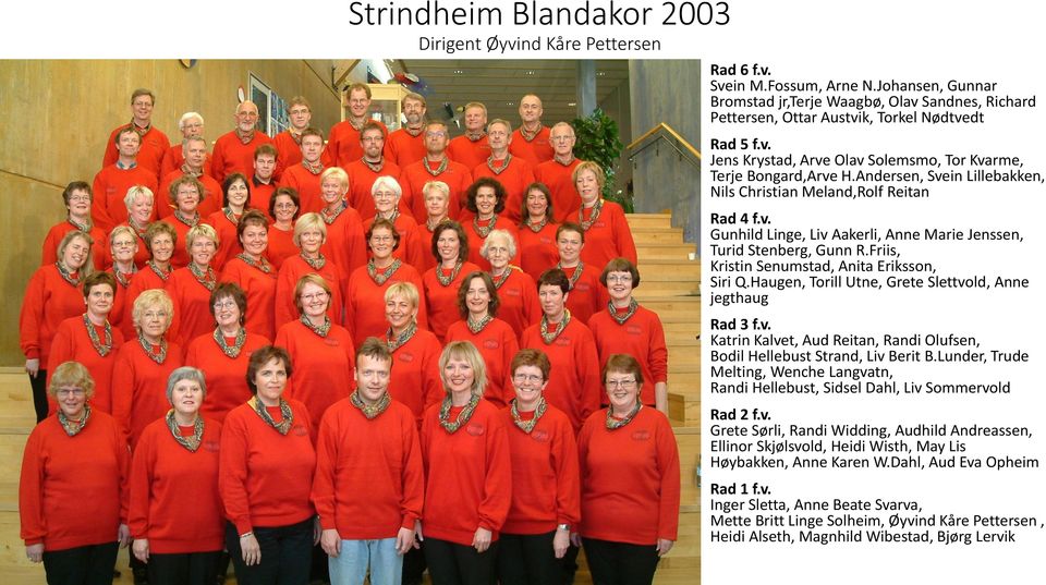 Andersen, Svein Lillebakken, Nils Christian Meland,Rolf Reitan Rad 4 f.v. Gunhild Linge, Liv Aakerli, Anne Marie Jenssen, Turid Stenberg, Gunn R.Friis, Kristin Senumstad, Anita Eriksson, Siri Q.