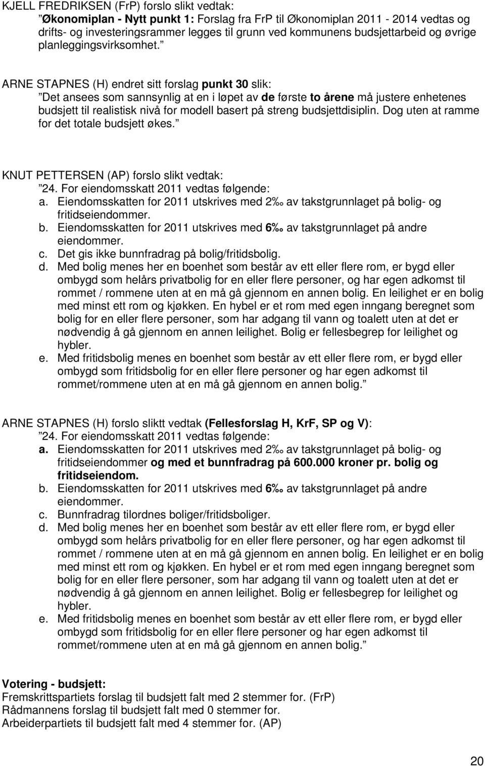 ARNE STAPNES (H) endret sitt forslag punkt 30 slik: Det ansees som sannsynlig at en i løpet av de første to årene må justere enhetenes budsjett til realistisk nivå for modell basert på streng