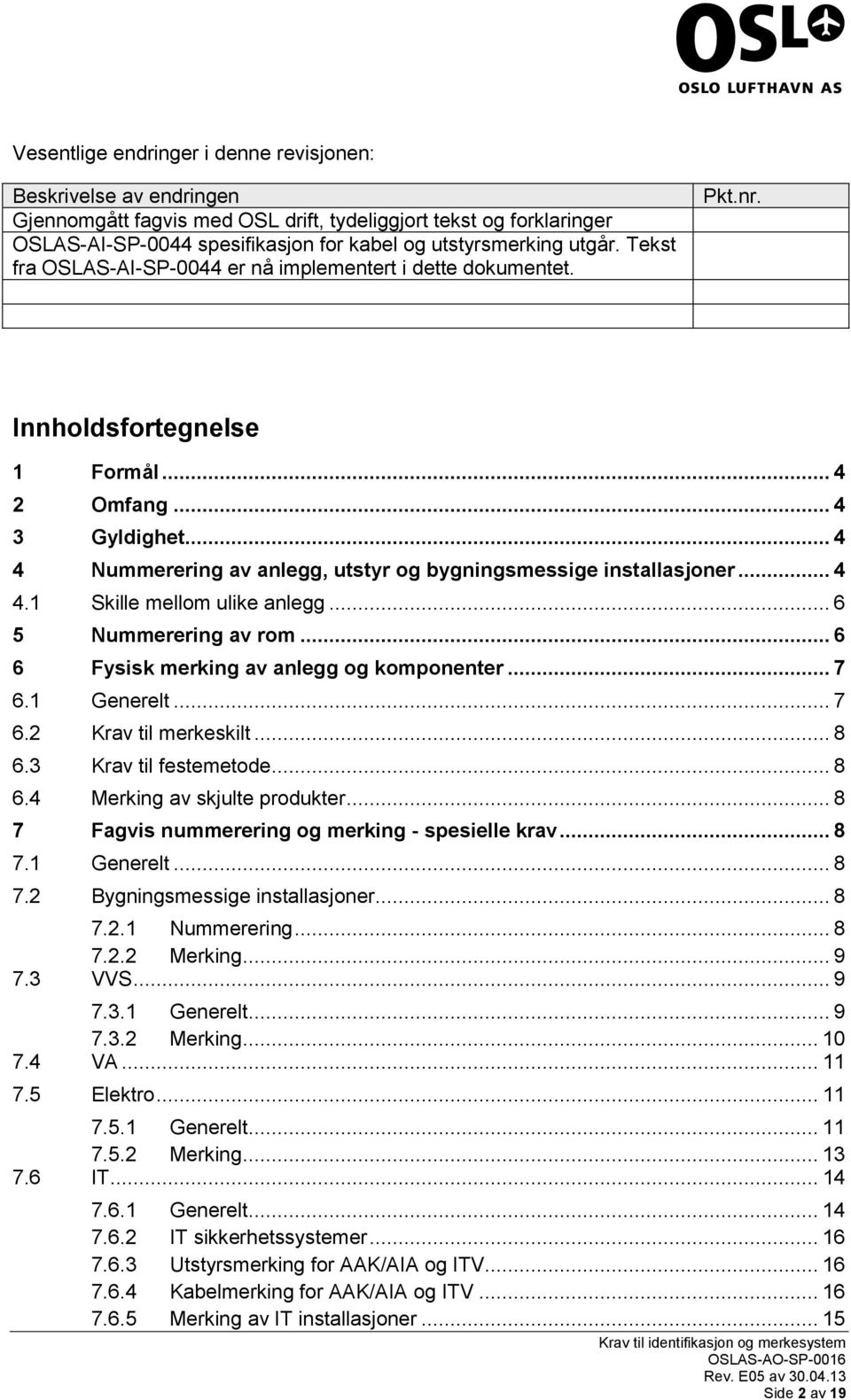 .. 4 4 Nummerering av anlegg, utstyr og bygningsmessige installasjoner... 4 4.1 Skille mellom ulike anlegg... 6 5 Nummerering av rom... 6 6 Fysisk merking av anlegg og komponenter... 7 6.1 Generelt.