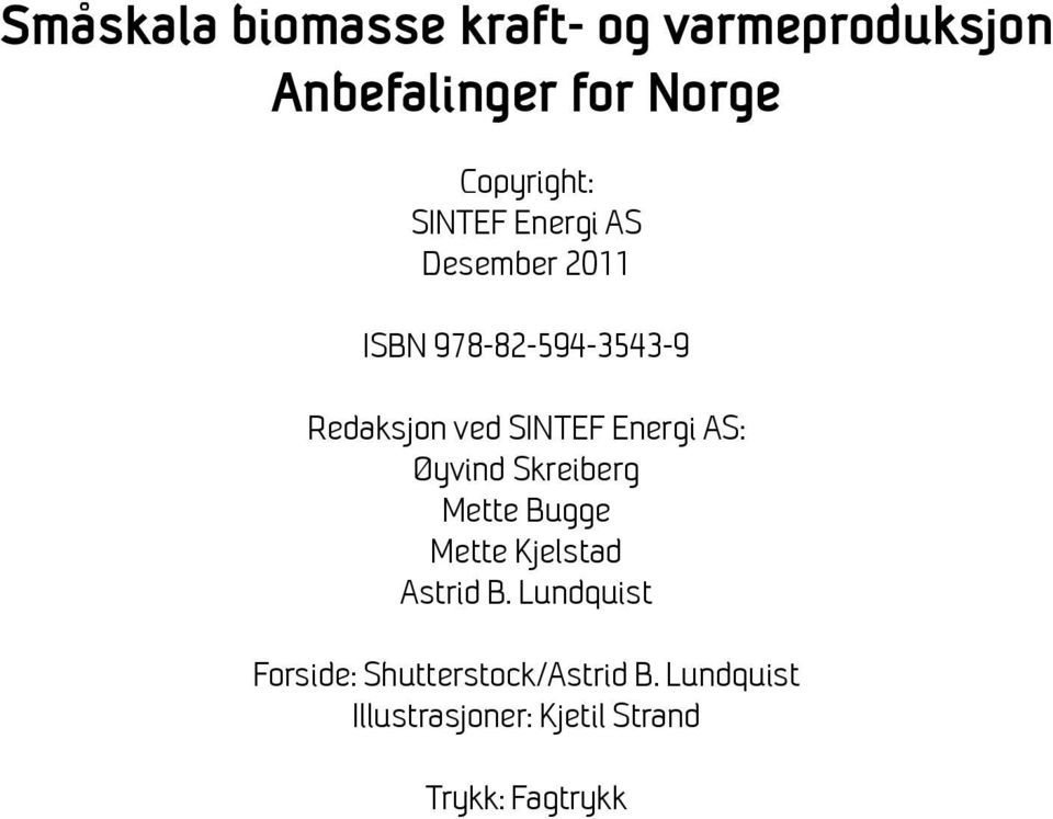 Energi AS: Øyvind Skreiberg Mette Bugge Mette Kjelstad Astrid B.