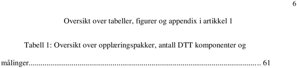 Oversikt over opplæringspakker,