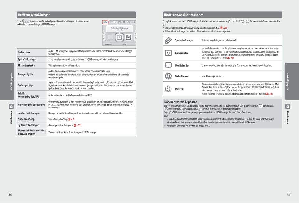 Miiverse-bruksanvisningen kan ses inuti Miiverse efter att du har startat programmet. för att använda funktionerna nedan. Spelanteckningar Skriv ned anteckningar om spel när du vill.