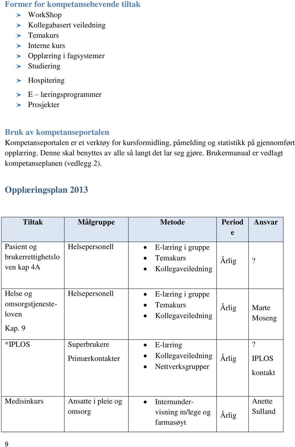 Brukermanual er vedlagt kompetanseplanen (vedlegg 2).