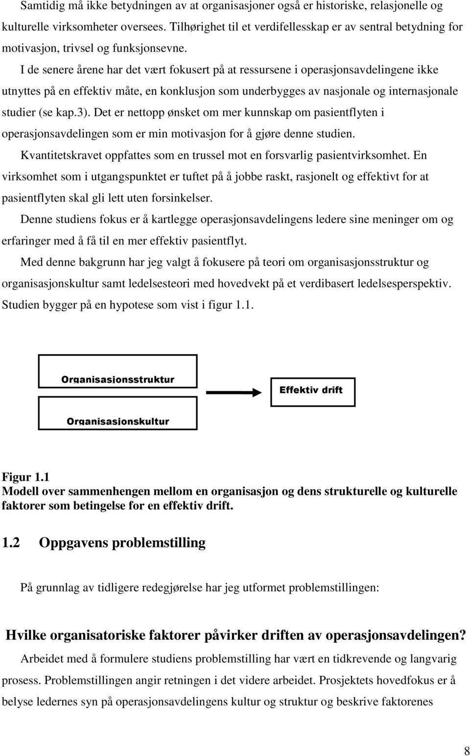 I de senere årene har det vært fokusert på at ressursene i operasjonsavdelingene ikke utnyttes på en effektiv måte, en konklusjon som underbygges av nasjonale og internasjonale studier (se kap.3).