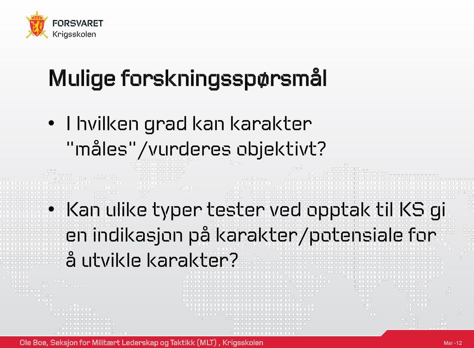 Kan ulike typer tester ved opptak til KS gi en