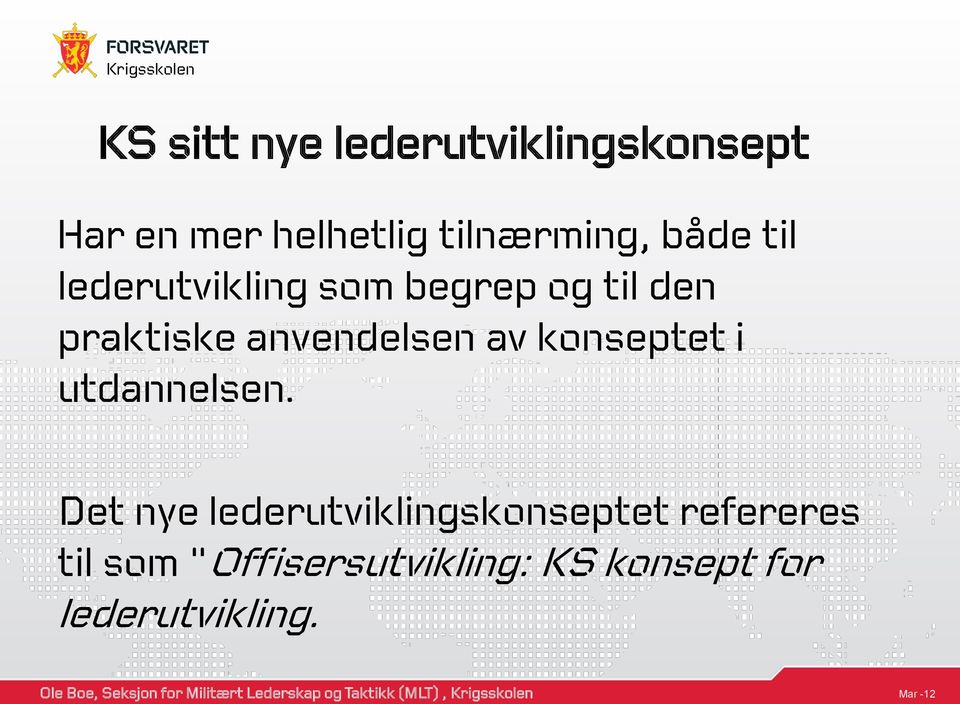 praktiske anvendelsen av konseptet i utdannelsen.