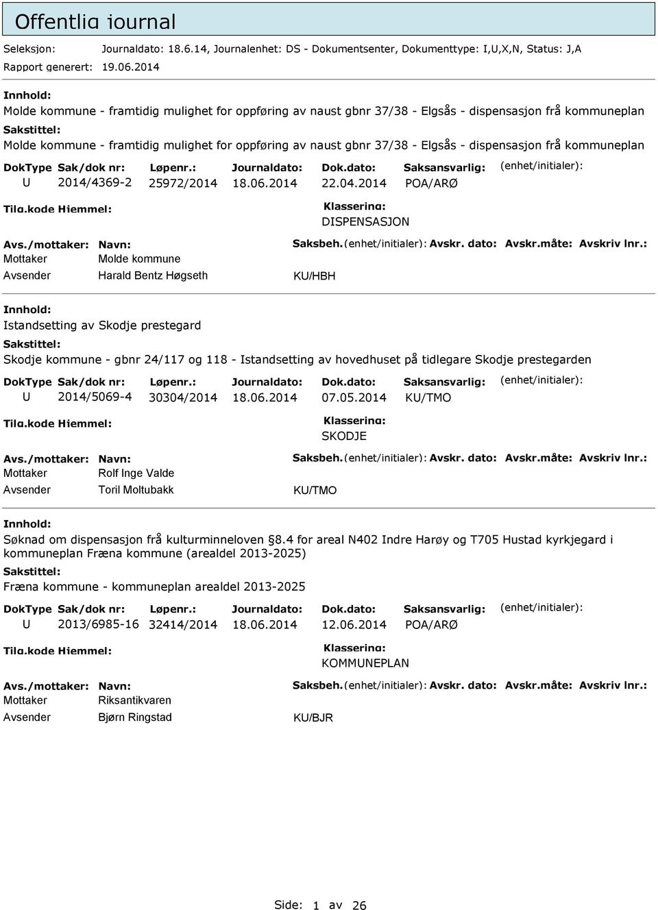 dispensasjon frå kommuneplan 2014/4369-2 25972/2014 22.04.