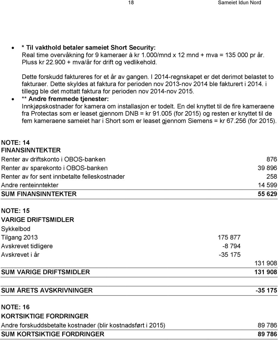 Dette skyldes at faktura for perioden nov 2013-nov 2014 ble fakturert i 2014. i tillegg ble det mottatt faktura for perioden nov 2014-nov 2015.