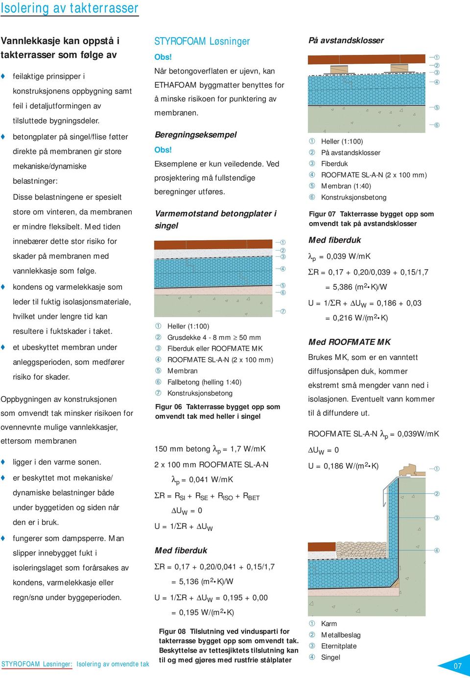 betongplater på singel/flise føtter direkte på membranen gir store mekaniske/dynamiske belastninger: Disse belastningene er spesielt Når betongoverflaten er ujevn, kan ETHAFOAM byggmatter benyttes