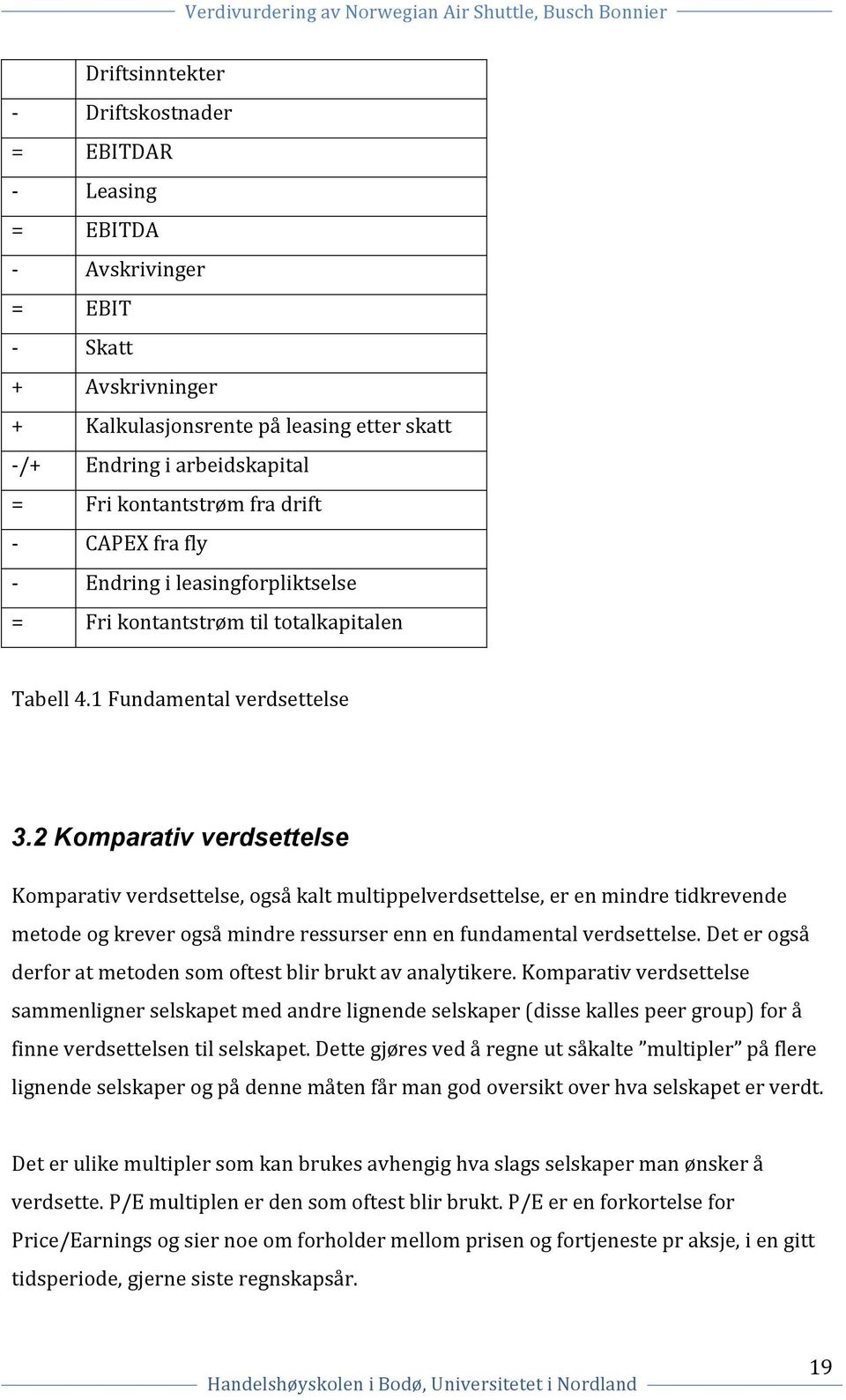 2 Komparativ verdsettelse Komparativ verdsettelse, også kalt multippelverdsettelse, er en mindre tidkrevende metode og krever også mindre ressurser enn en fundamental verdsettelse.