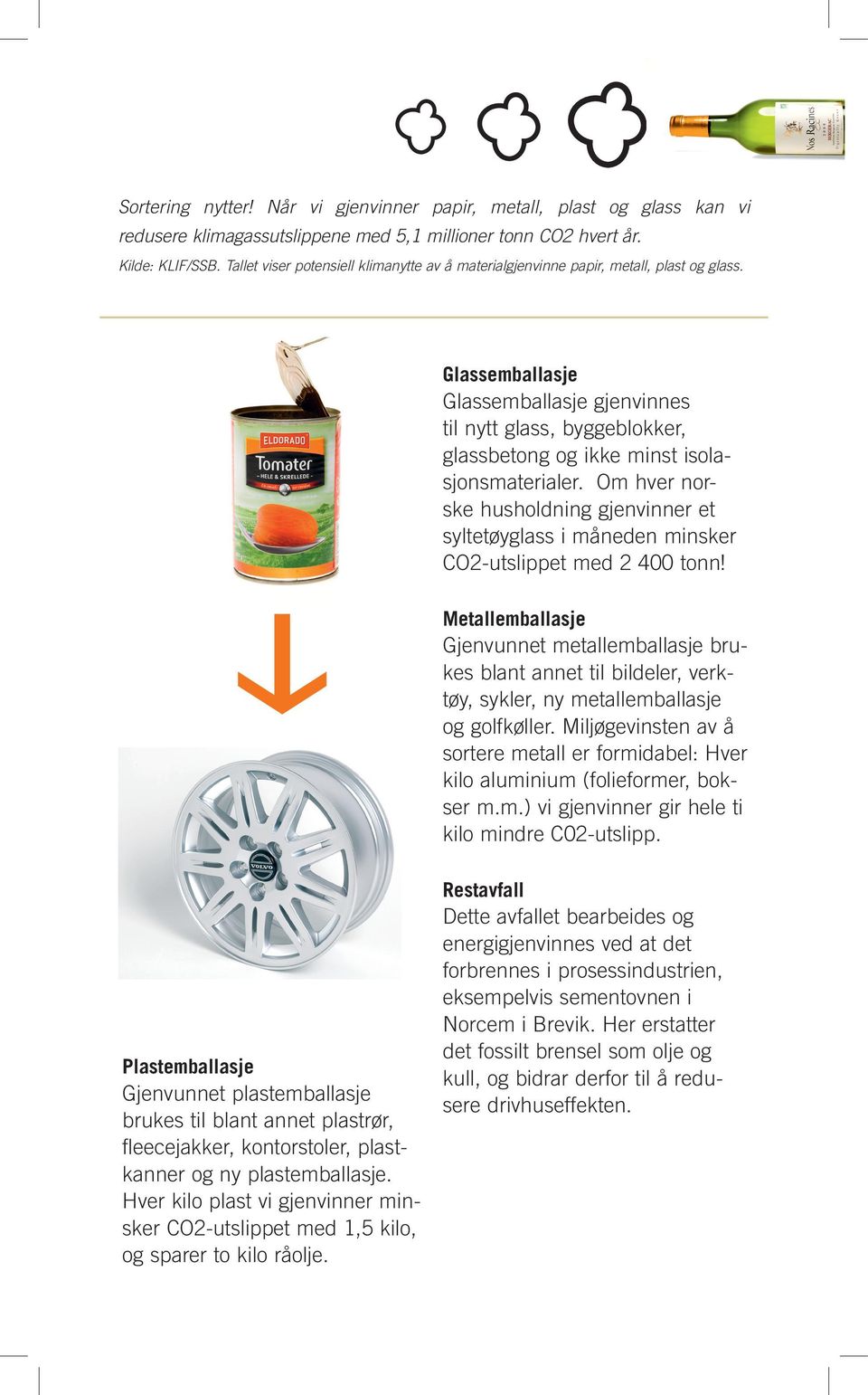 Glassemballasje Glassemballasje gjenvinnes til nytt glass, byggeblokker, glassbetong og ikke minst isolasjonsmaterialer.