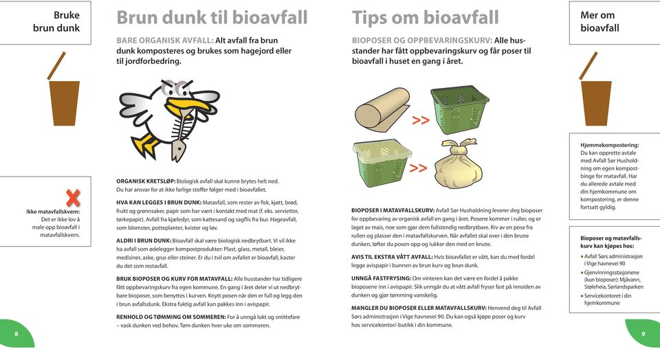 Mer om bioavfall Ikke matavfallskvern: Det er ikke lov å male opp bioavfall i matavfallskvern. ORGANISK KRETSLØP: Biologisk avfall skal kunne brytes helt ned.