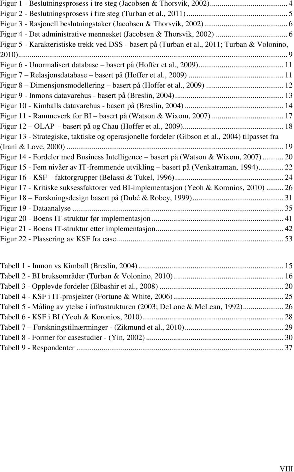 .. 6 Figur 5 - Karakteristiske trekk ved DSS - basert på (Turban et al., 2011; Turban & Volonino, 2010)... 9 Figur 6 - Unormalisert database basert på (Hoffer et al., 2009).