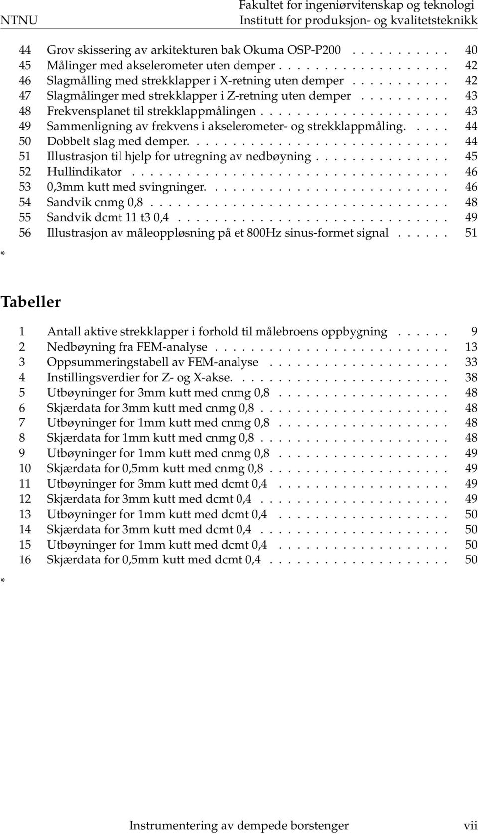 .................... 43 49 Sammenligning av frekvens i akselerometer- og strekklappmåling..... 44 5 Dobbelt slag med demper............................. 44 51 Illustrasjon til hjelp for utregning av nedbøyning.