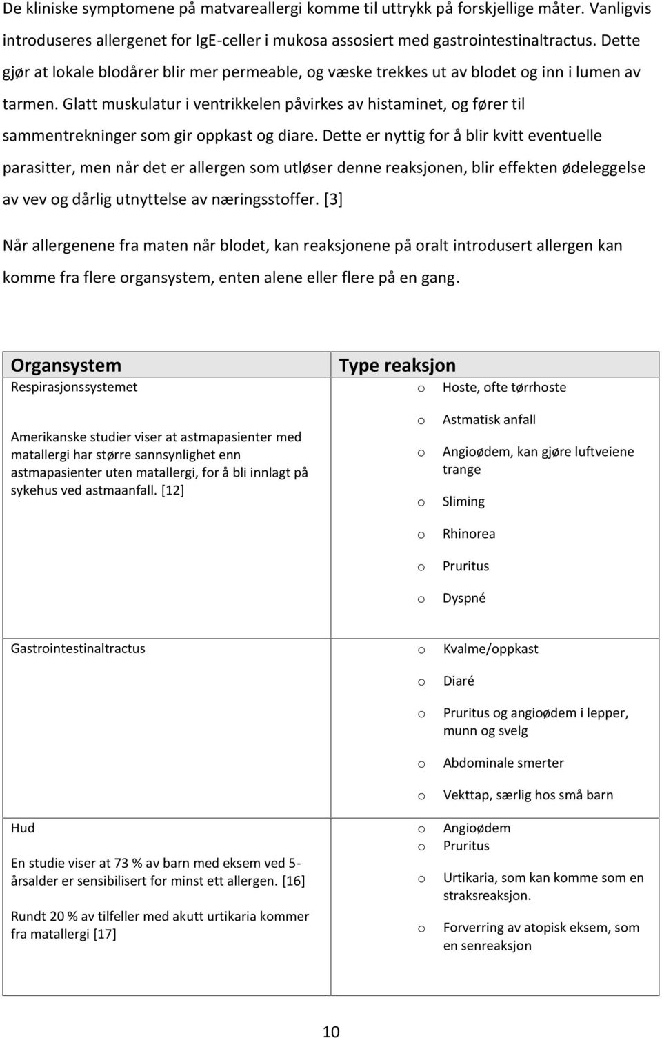 Glatt muskulatur i ventrikkelen påvirkes av histaminet, g fører til sammentrekninger sm gir ppkast g diare.