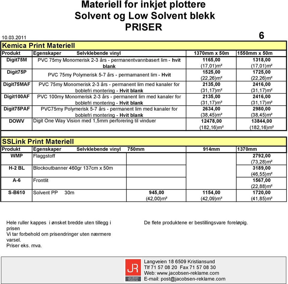 2-3 års - permanent lim med kanaler for 2135,00 2416,00 boblefri montering - blank (31,17)m² (31,17)m² Digit100AF PVC 100my Monomerisk 2-3 års - permanent lim med kanaler for 2135,00 2416,00 boblefri