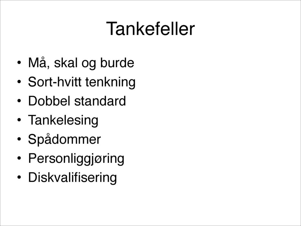 standard Tankelesing Spådommer