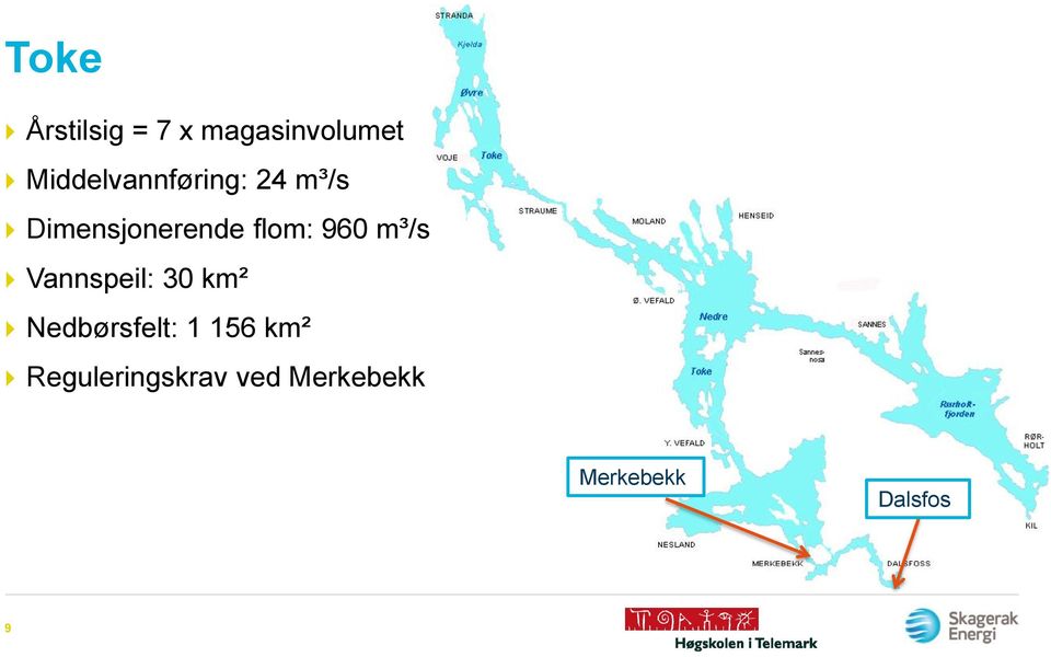 flom: 960 m³/s Vannspeil: 30 km² Nedbørsfelt: