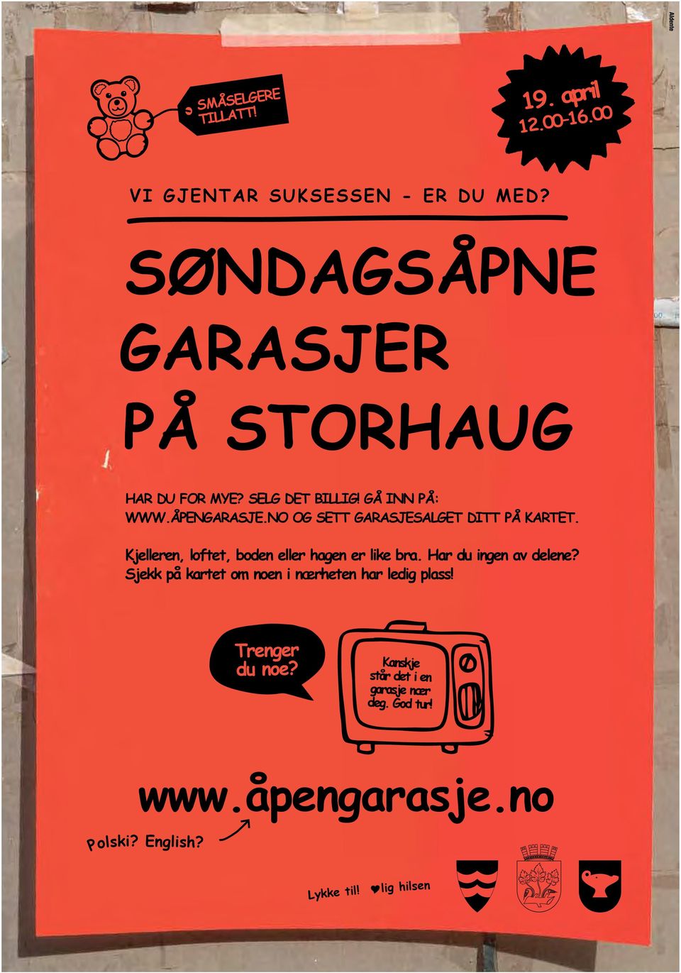 NO OG SETT GARASJESALGET DITT PÅ KARTET. Kjelleren, loftet, boden eller hagen er like bra. Har du ingen av delene?