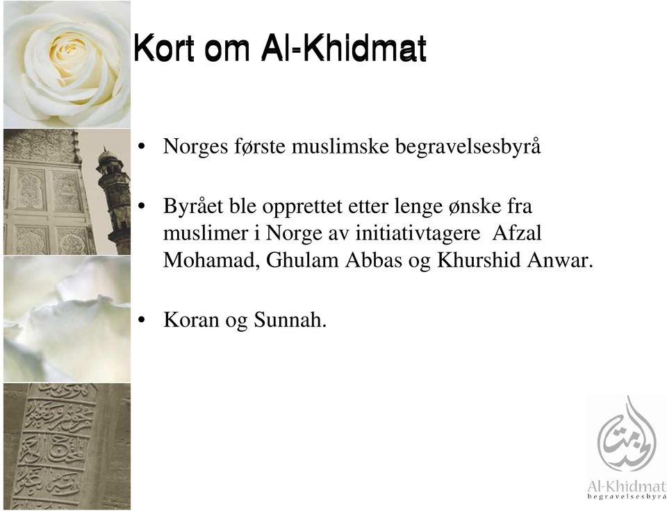 ønske fra muslimer i Norge av initiativtagere