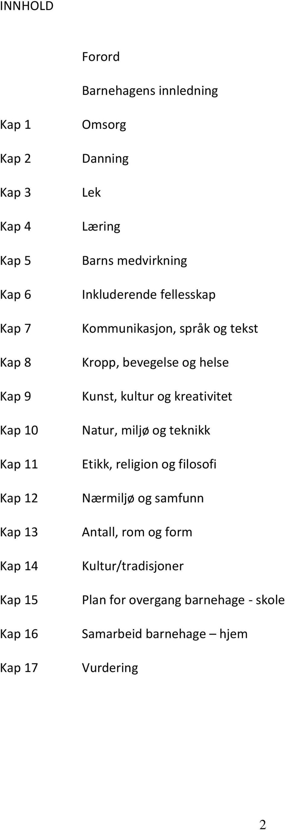 tekst Kropp, bevegelse og helse Kunst, kultur og kreativitet Natur, miljø og teknikk Etikk, religion og filosofi