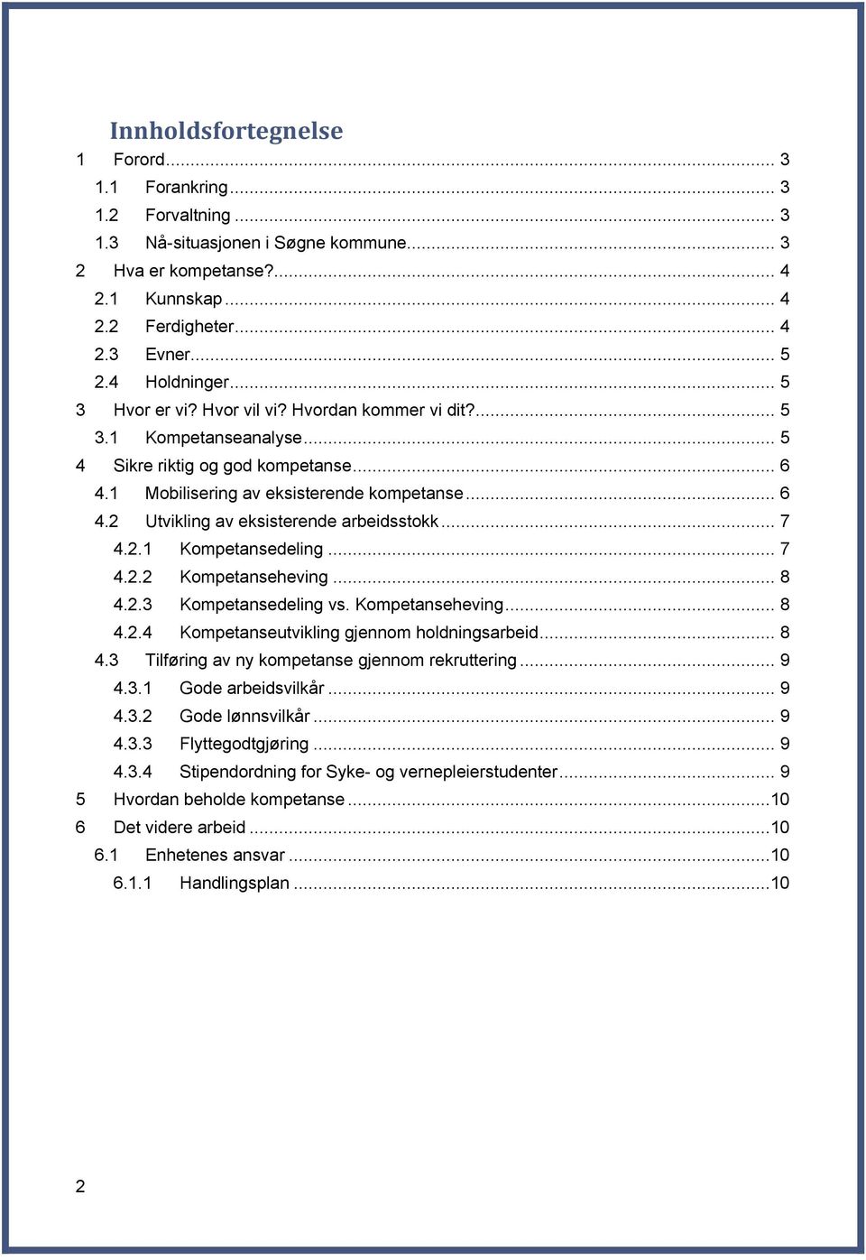 .. 7 4.2.1 Kompetansedeling... 7 4.2.2 Kompetanseheving... 8 4.2.3 Kompetansedeling vs. Kompetanseheving... 8 4.2.4 Kompetanseutvikling gjennom holdningsarbeid... 8 4.3 Tilføring av ny kompetanse gjennom rekruttering.