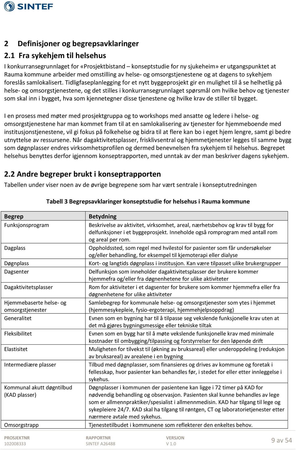 at dagens to sykehjem foreslås samlokalisert.