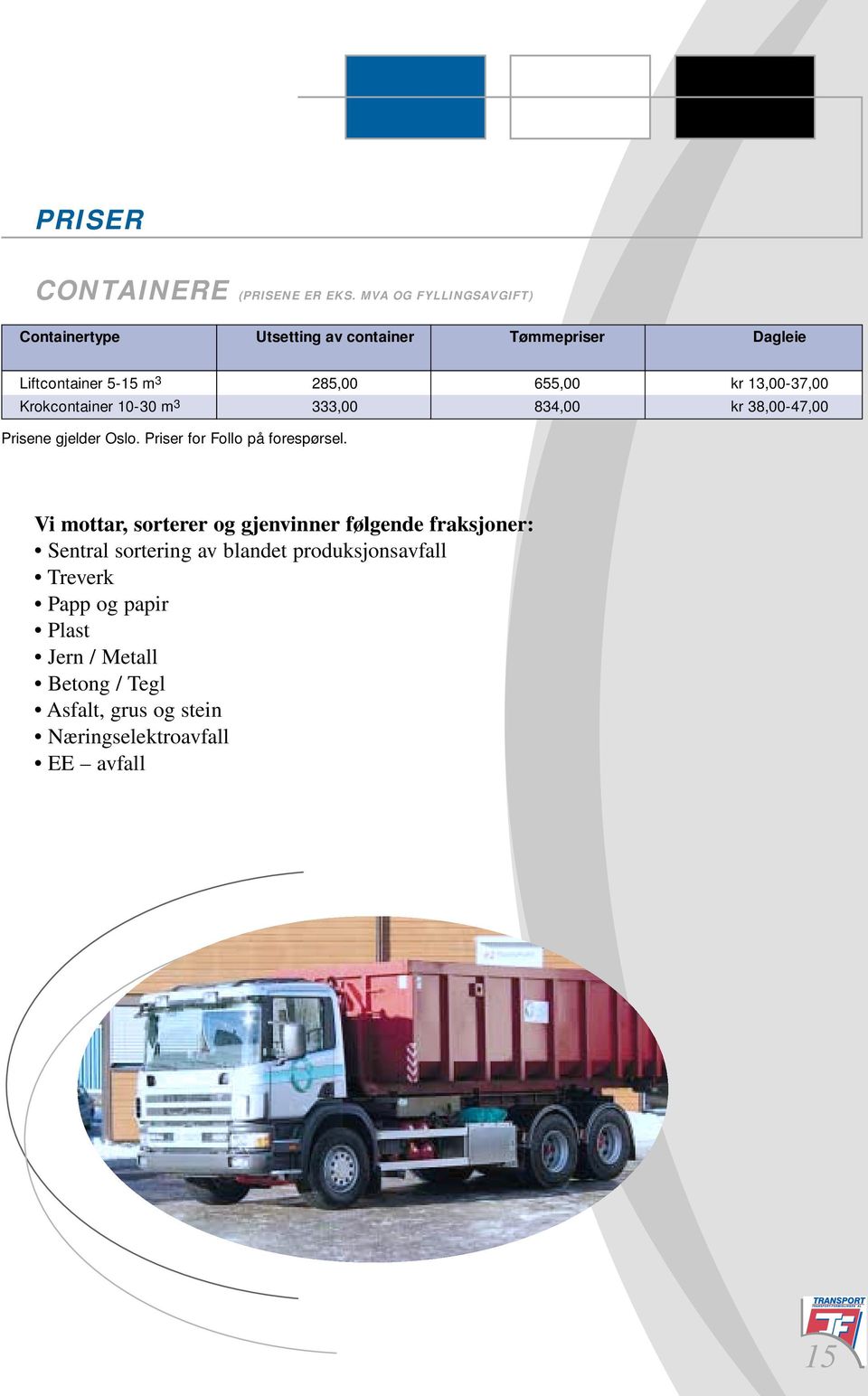 13,00-37,00 Krokcontainer 10-30 m 3 333,00 834,00 kr 38,00-47,00 Prisene gjelder Oslo. Priser for Follo på forespørsel.